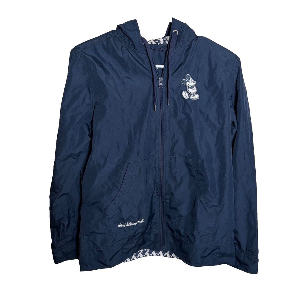 Disney Parks Mickey Mouse Jacket Women's XS Navy Blue Full Zip Hoodie World